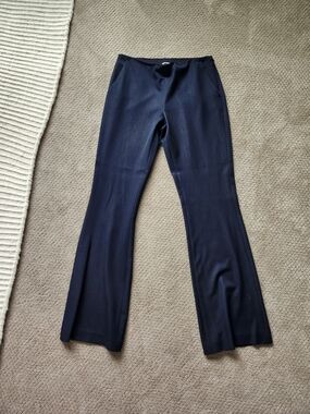Tahari Navy Stretch Flare Trousers
